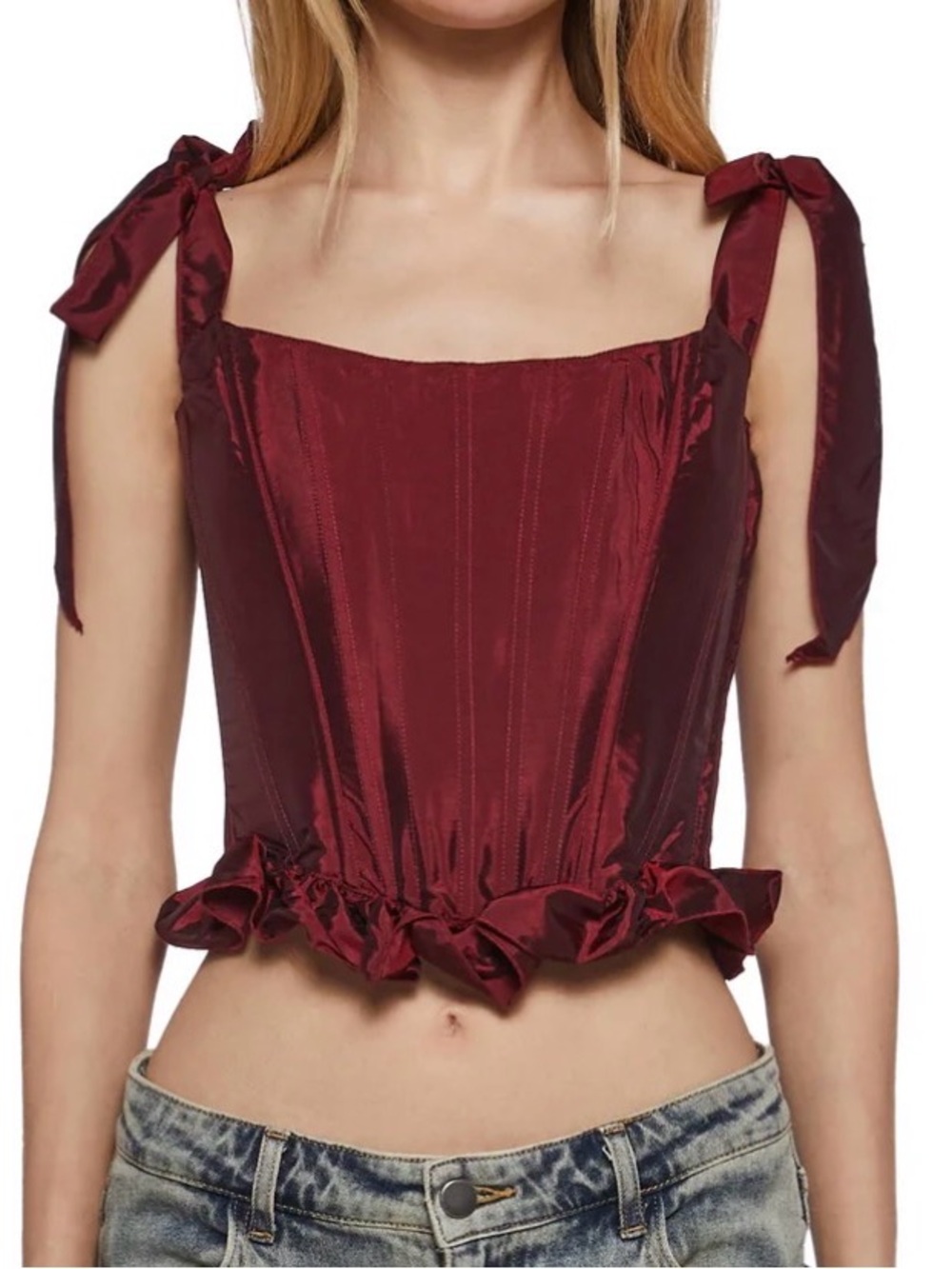 Widow crimson secrets goth Satin Corset Top